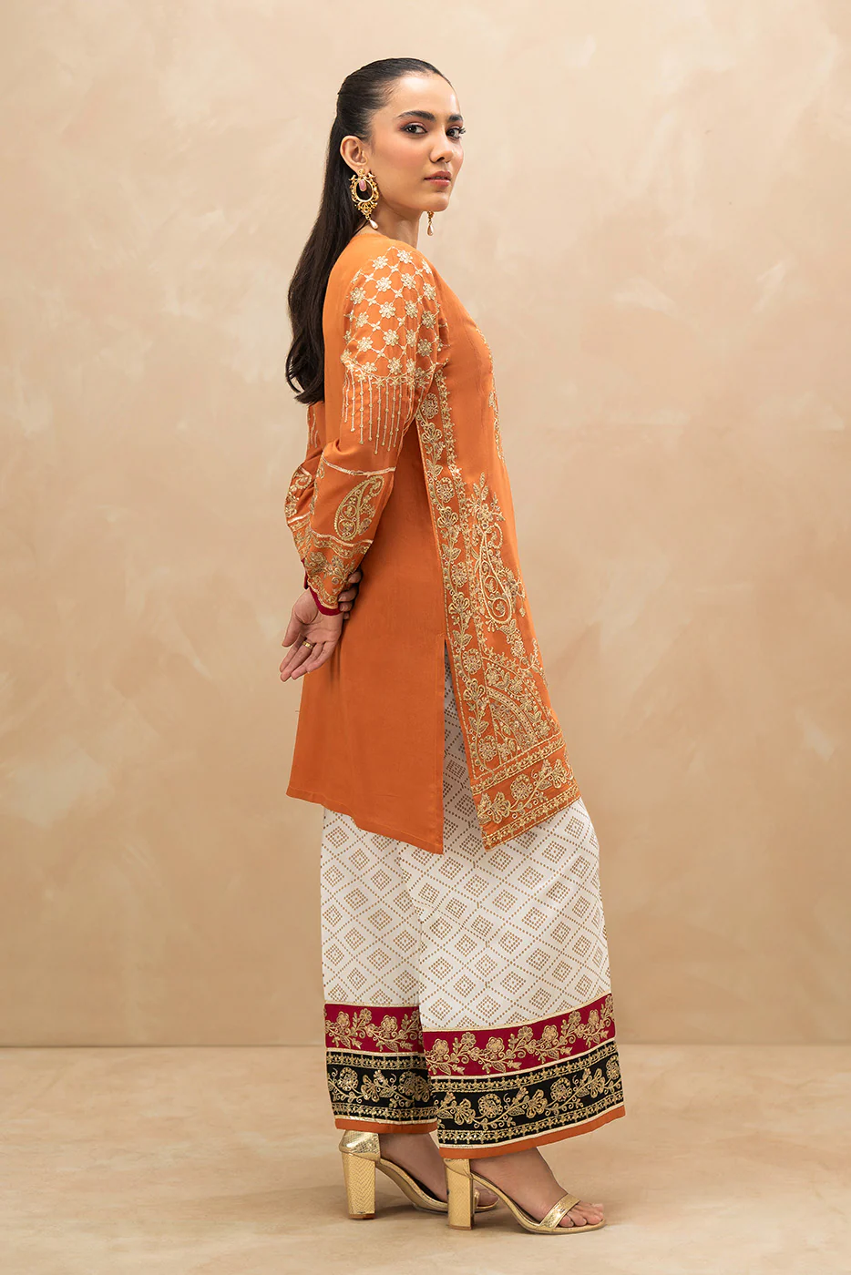 2 PIECE EMBROIDERED RAW SILK SUIT (LUXURY-PRET) - Image 2