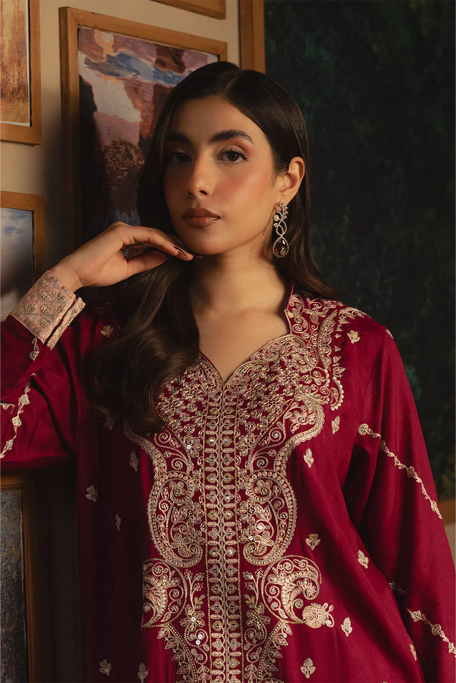 2 PIECE EMBROIDERED KHADDAR SHIRT (LUXURY-PRET) - Image 2