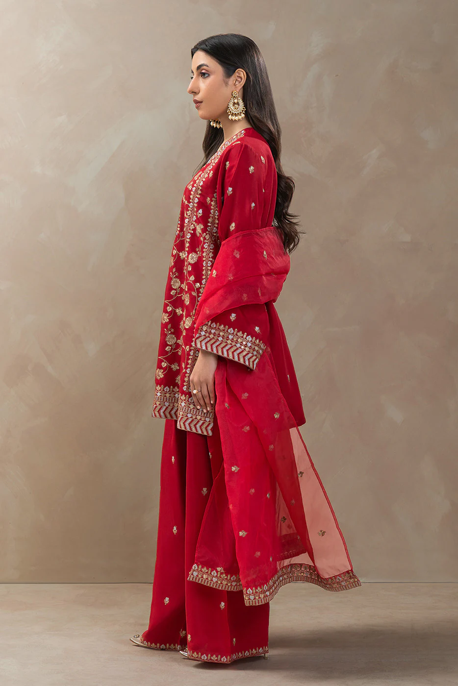 3 PIECE EMBROIDERED RAW SILK SUIT (LUXURY-PRET) - Image 4