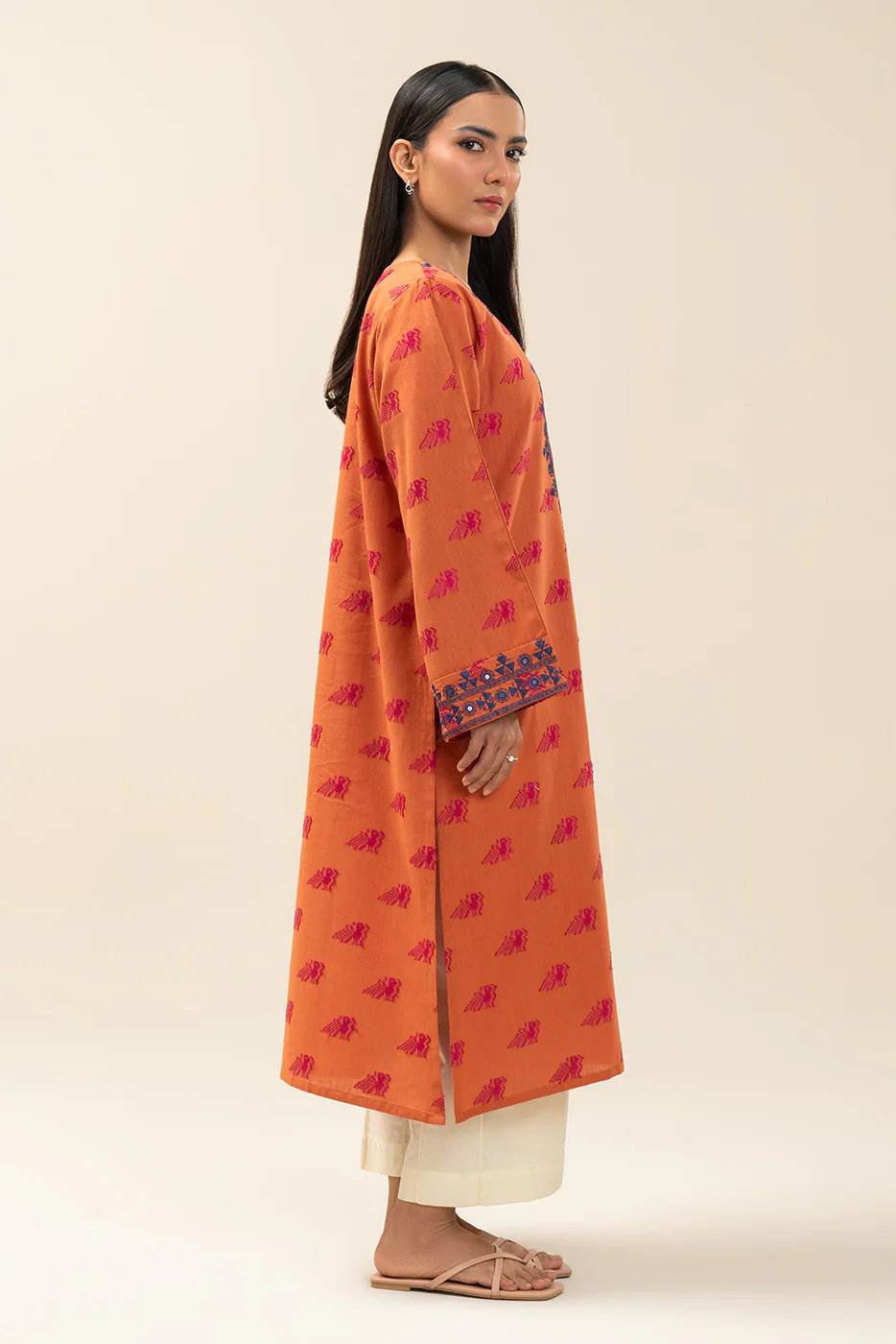 EMBROIDERED  REVERSE JACQUARD SHIRT (PRET) - Image 3