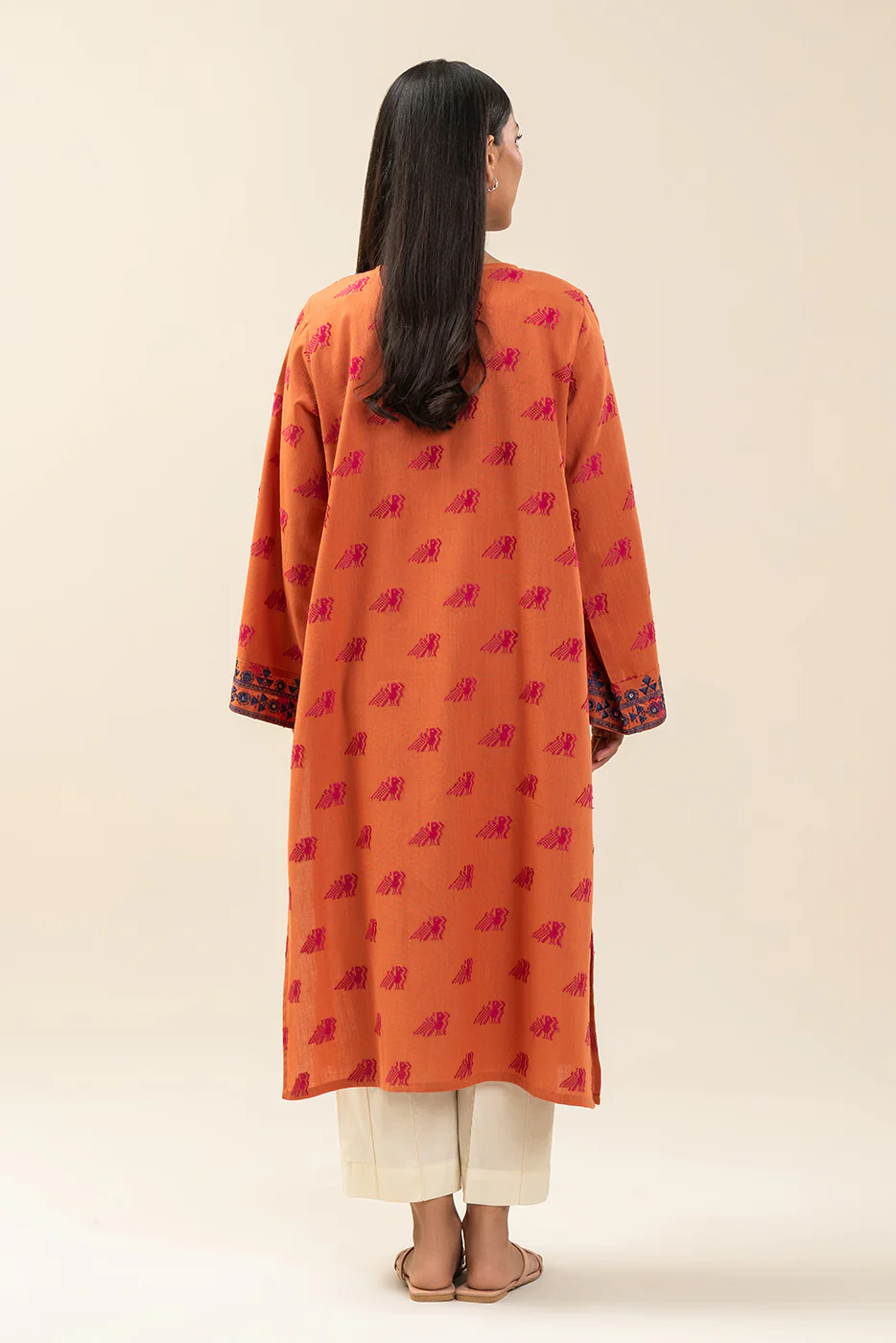 EMBROIDERED  REVERSE JACQUARD SHIRT (PRET) - Image 4