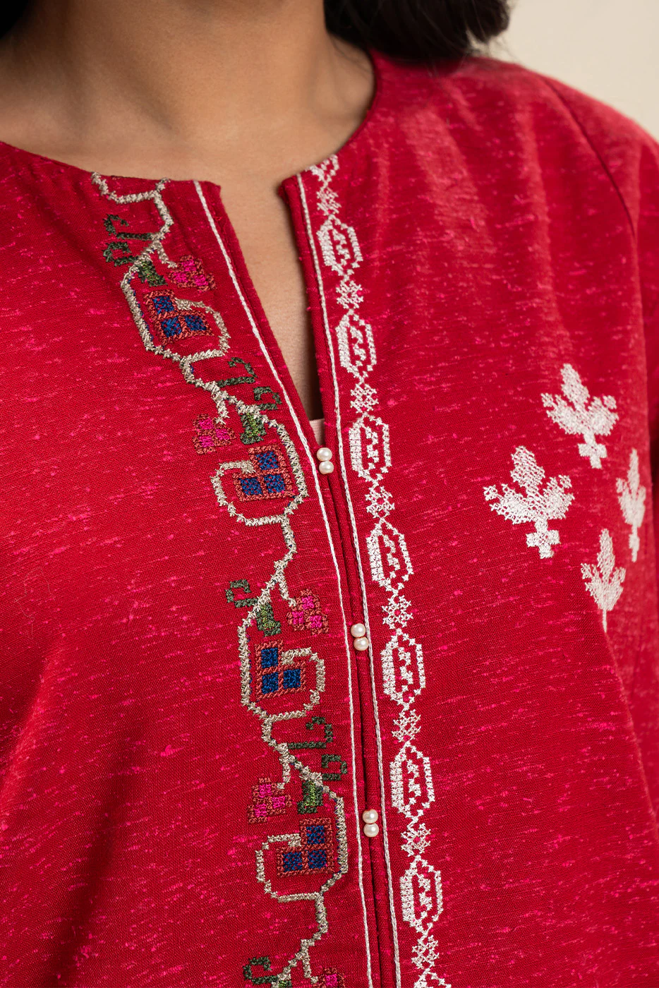 2 PIECE EMBROIDERED KHADDAR SUIT (PRET) - Image 5