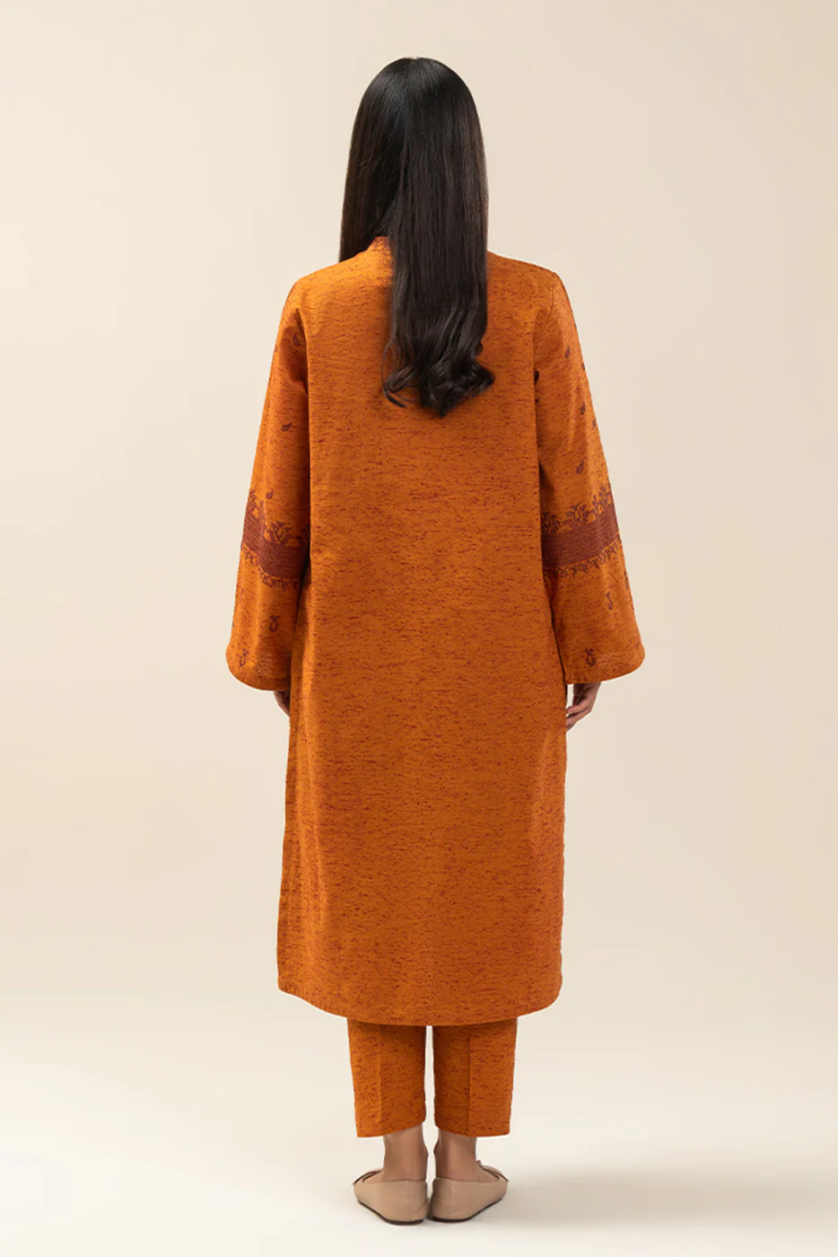 2 PIECE EMBROIDERED POLY NEPS SUIT (PRET) - Image 3