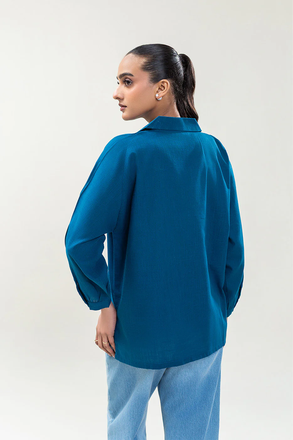 EMBROIDERED TWO WAY SLUB TOP (PRET) - Image 4