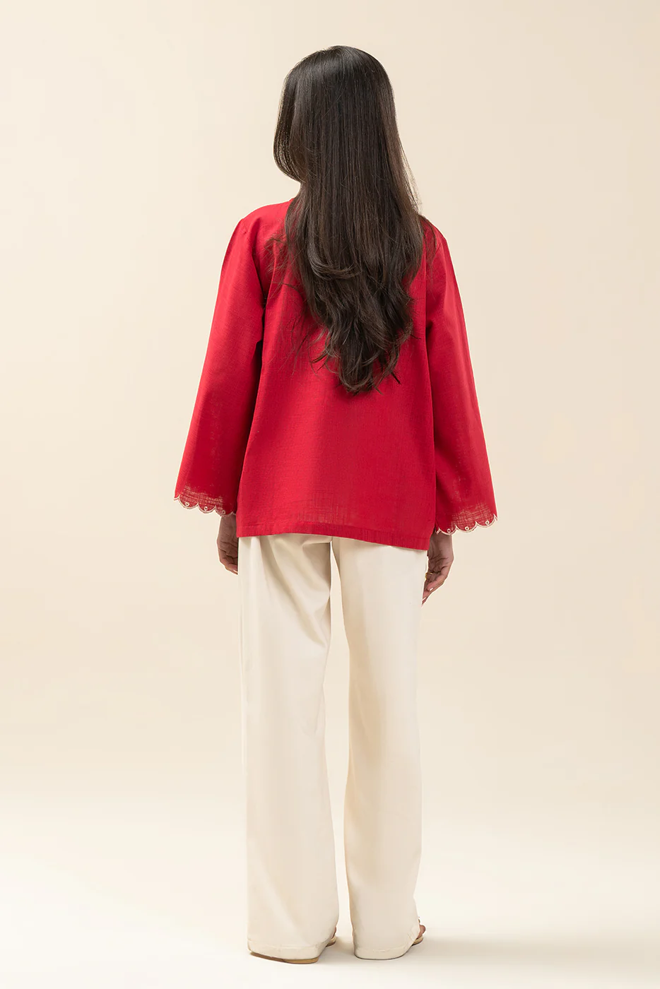EMBROIDERED TWO WAY SLUB TOP (PRET) - Image 4
