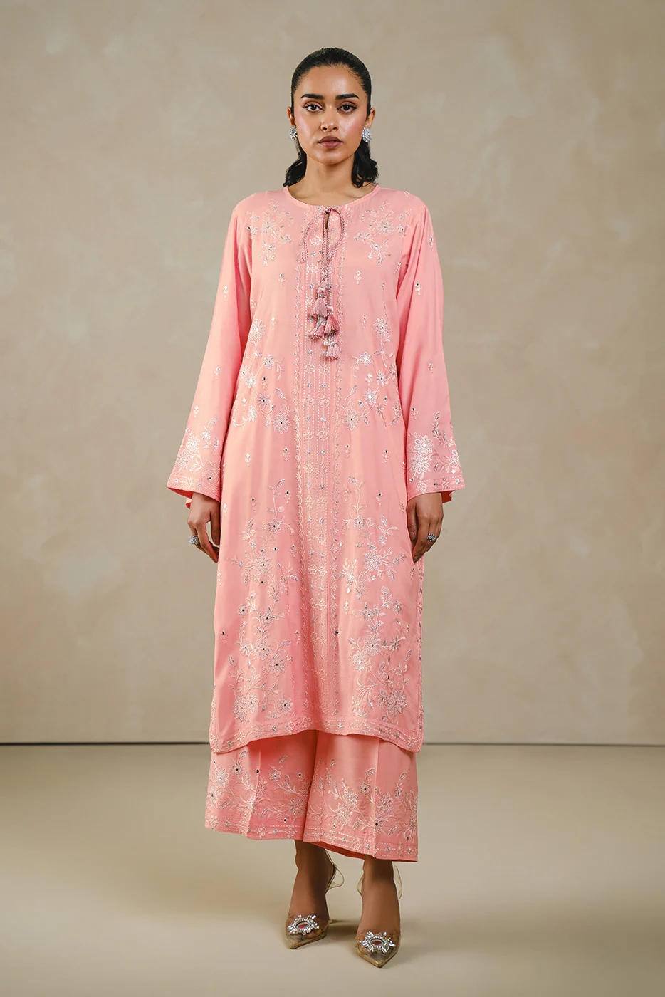 2 PIECE EMBROIDERED RAW SILK SUIT (LUXURY PRET) - Image 2