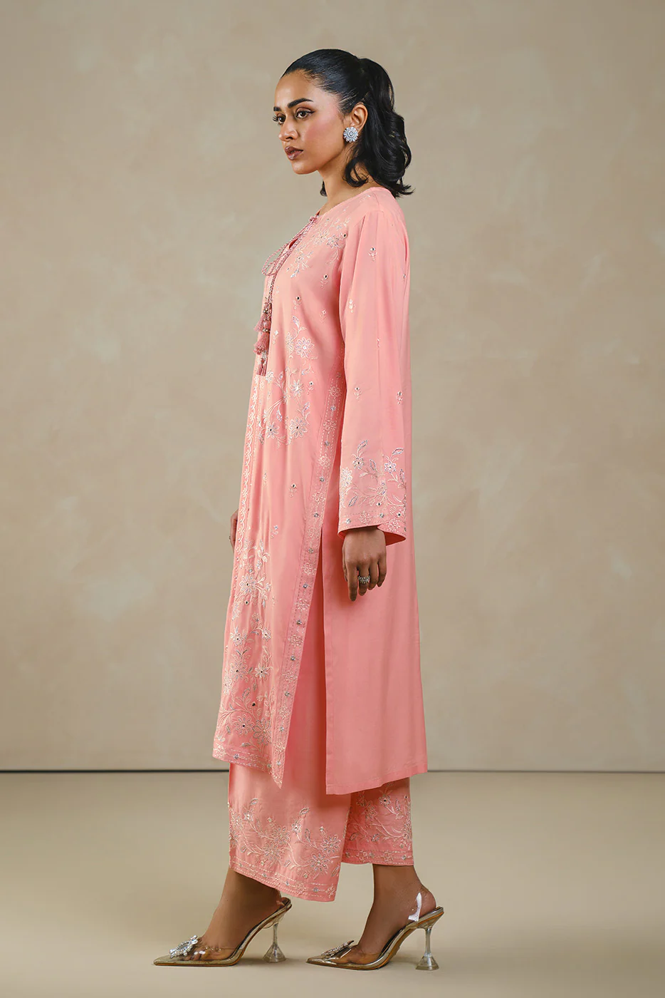 2 PIECE EMBROIDERED RAW SILK SUIT (LUXURY PRET) - Image 3
