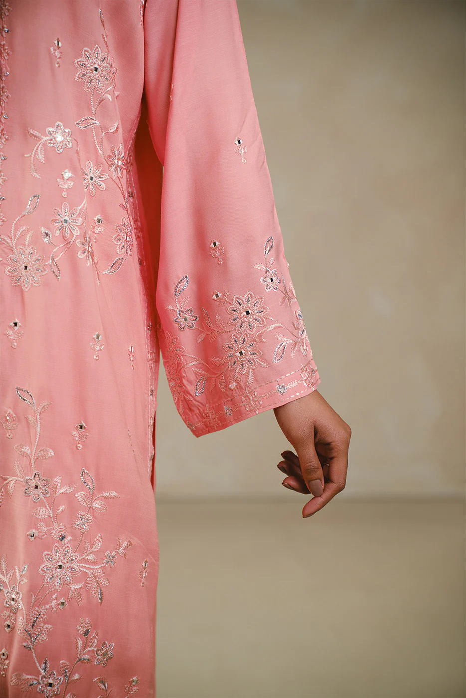 2 PIECE EMBROIDERED RAW SILK SUIT (LUXURY PRET) - Image 6