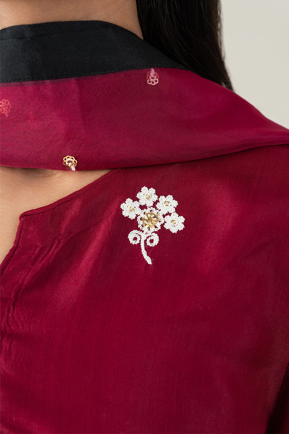3 PIECE EMBROIDERED RAW SILK SUIT (LUXURY-PRET) - Image 5