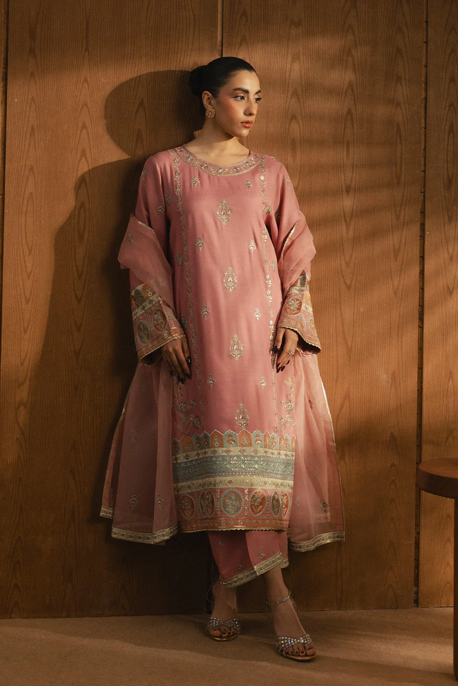 3 PIECE EMBROIDERED RAW SILK SHIRT (LUXURY-PRET) - Image 2