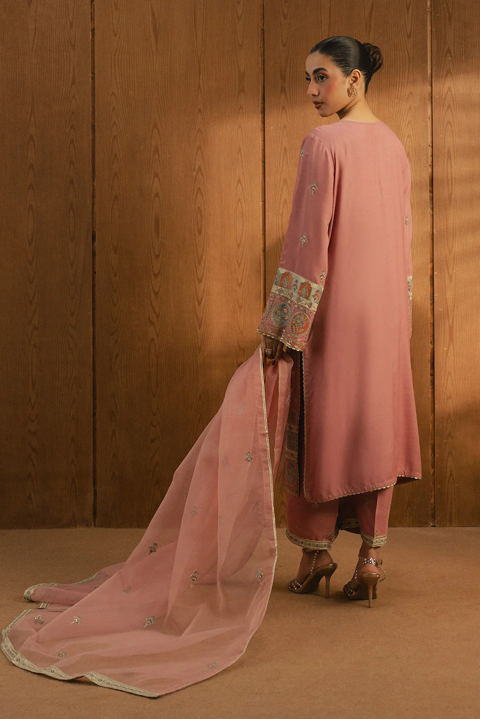 3 PIECE EMBROIDERED RAW SILK SHIRT (LUXURY-PRET) - Image 3