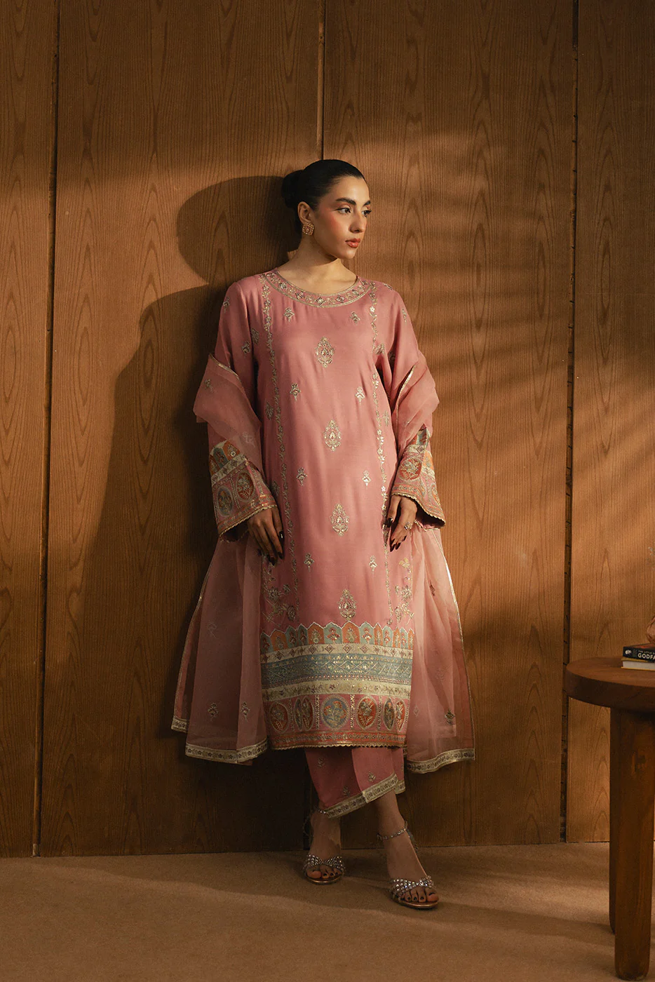 3 PIECE EMBROIDERED RAW SILK SHIRT (LUXURY-PRET) - Image 5
