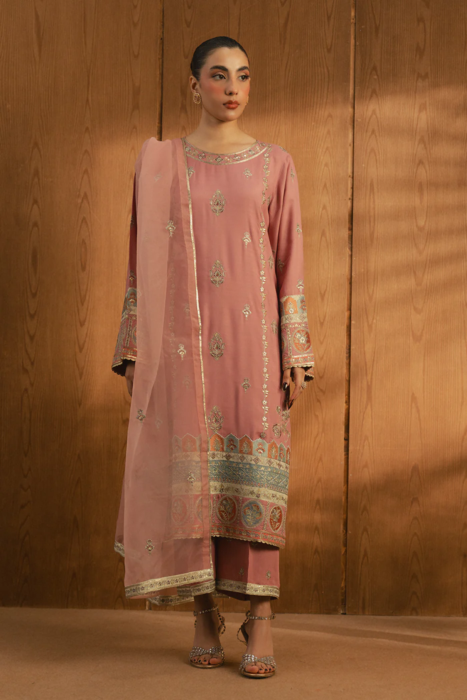 3 PIECE EMBROIDERED RAW SILK SHIRT (LUXURY-PRET) - Image 7