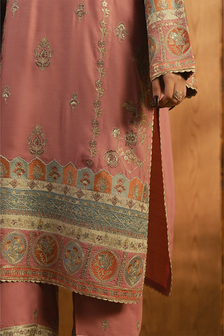 3 PIECE EMBROIDERED RAW SILK SHIRT (LUXURY-PRET) - Image 8