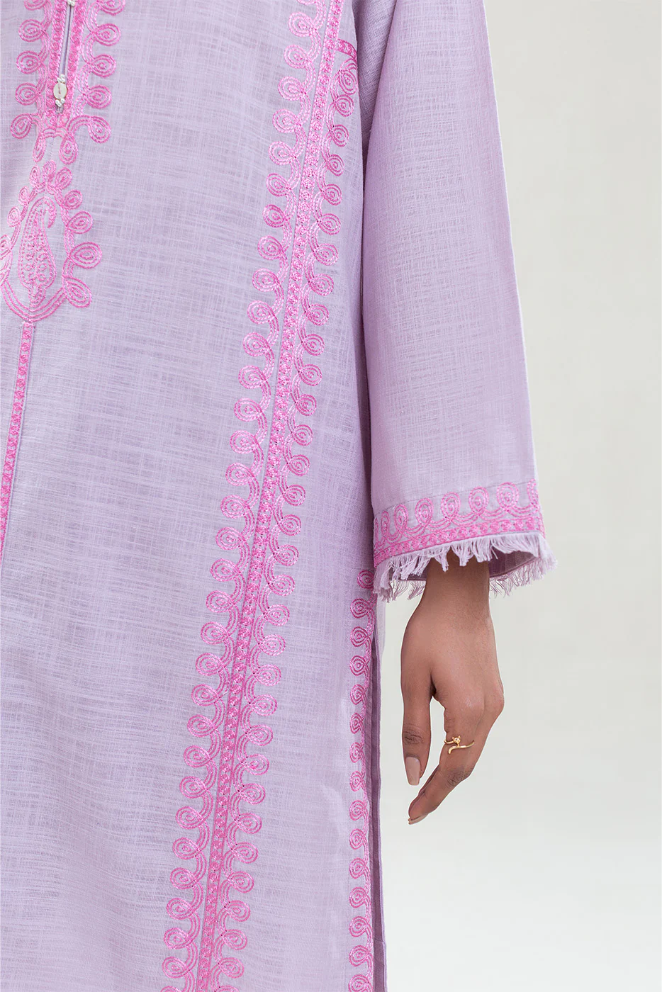 2 PIECE EMBROIDERED TWO WAY SLUB SUIT (PRET) - Image 6