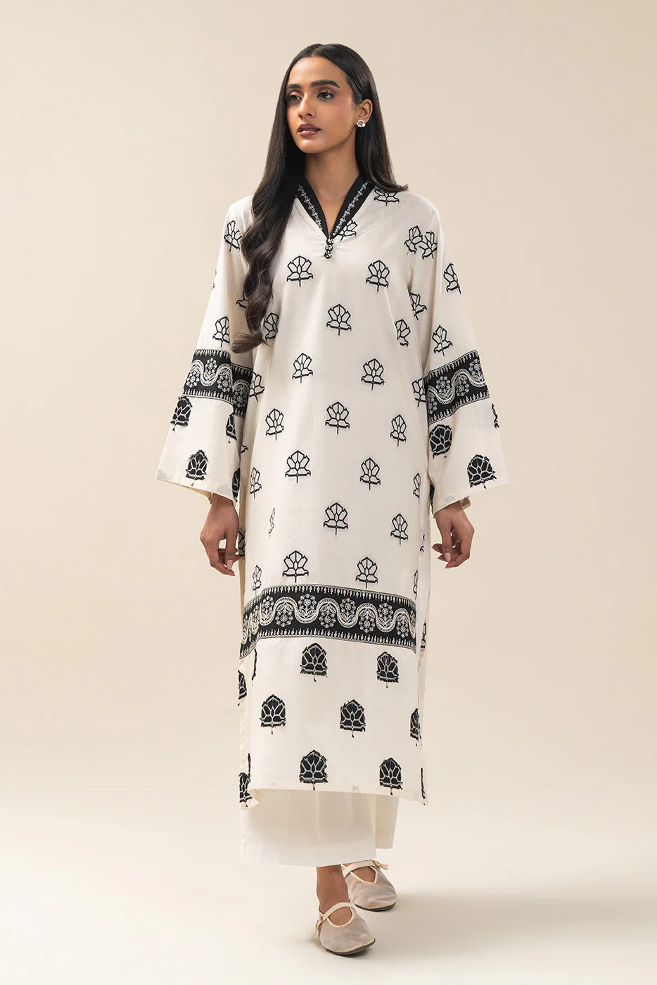 EMBROIDERED JACQUARD SHIRT (PRET) - Image 2