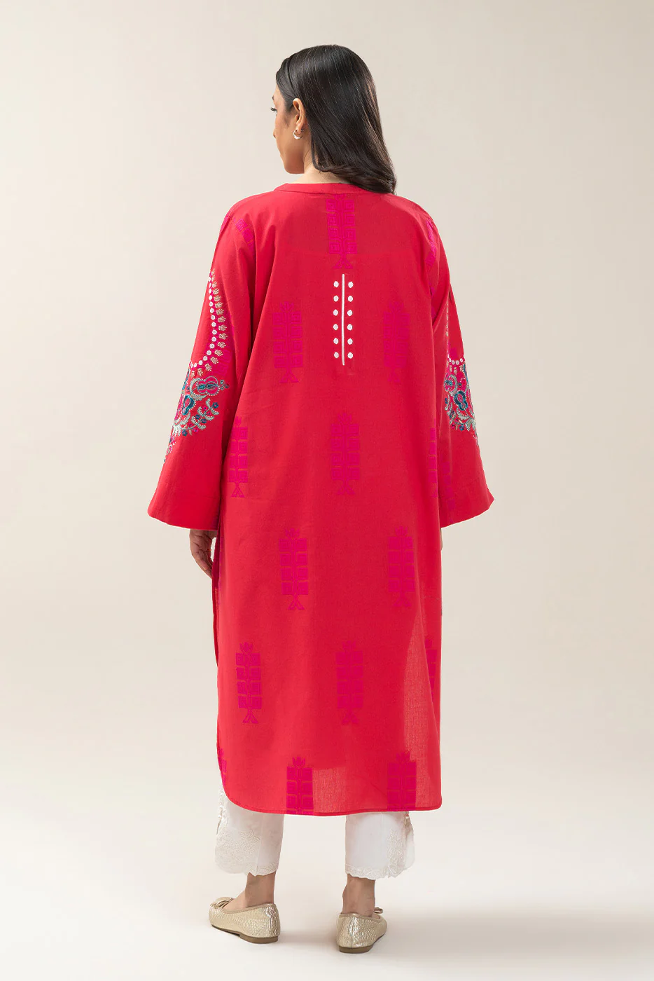 EMBROIDERED JACQUARD SHIRT (PRET) - Image 3