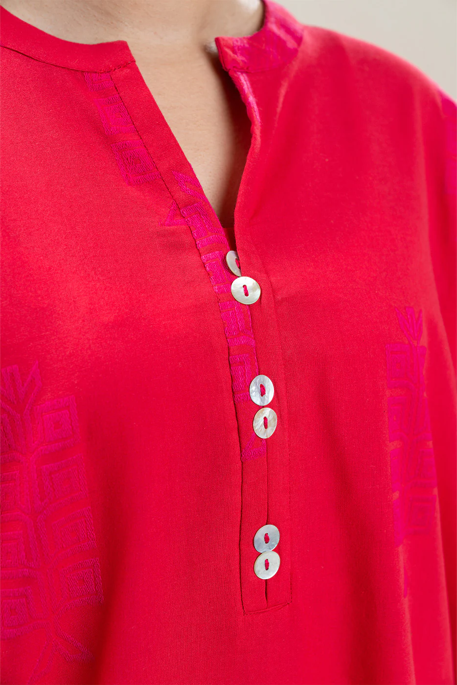EMBROIDERED JACQUARD SHIRT (PRET) - Image 5