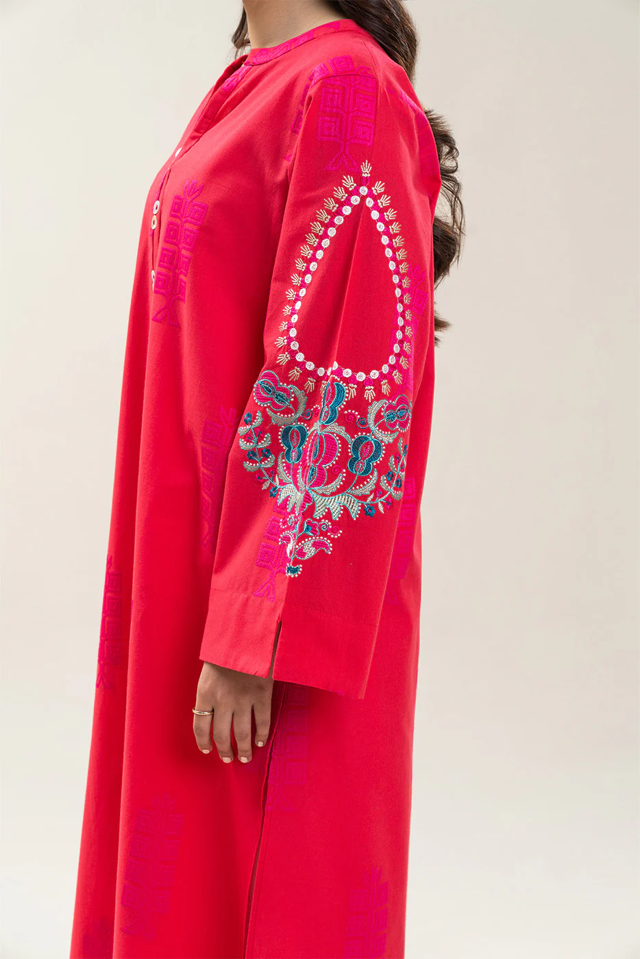 EMBROIDERED JACQUARD SHIRT (PRET) - Image 6
