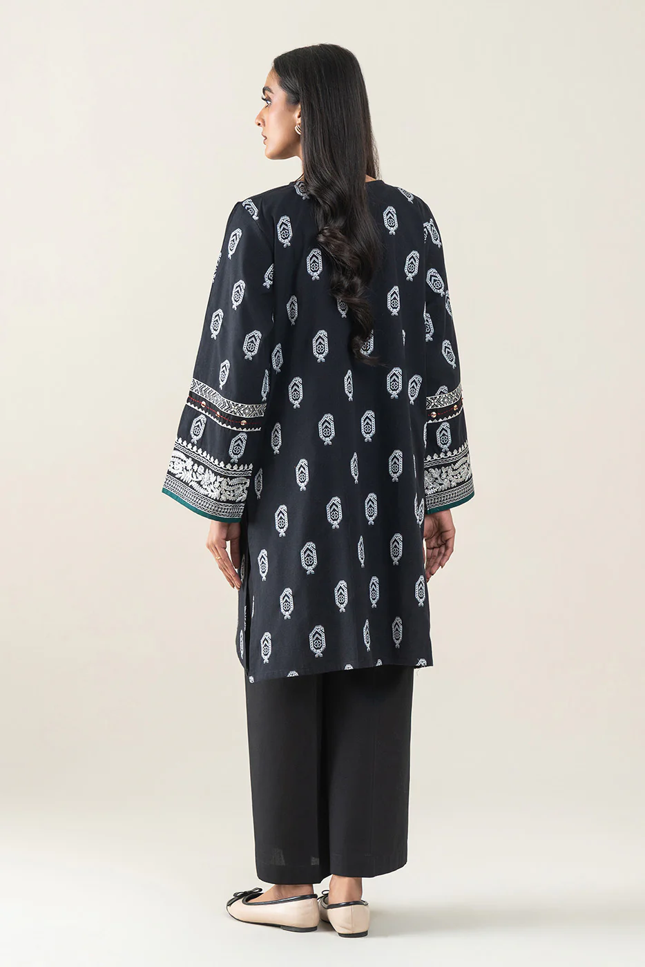 EMBROIDERED JACQUARD SHIRT (PRET) - Image 3