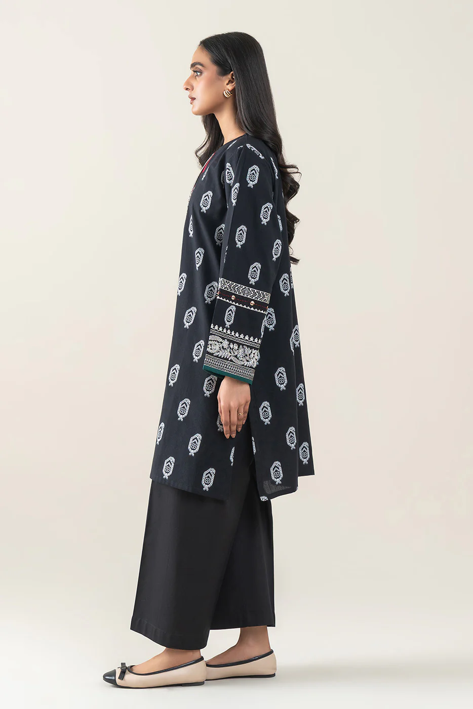 EMBROIDERED JACQUARD SHIRT (PRET) - Image 4