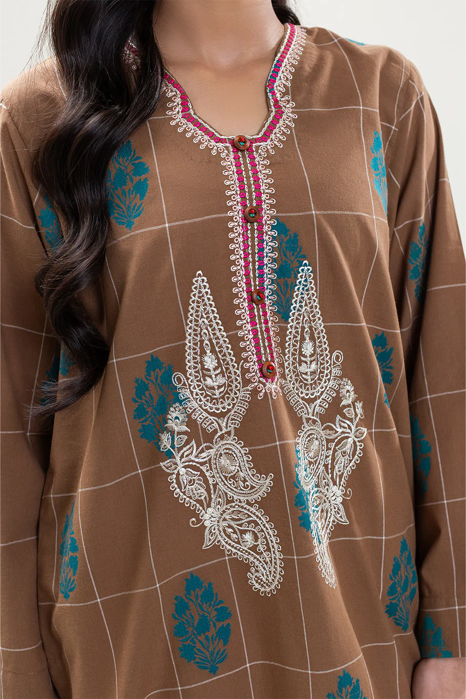 EMBROIDERED JACQUARD SHIRT (PRET) - Image 5