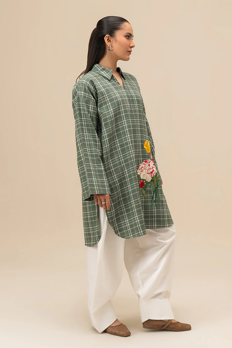 EMBROIDERED DOBBY SHIRT (PRET) - Image 4