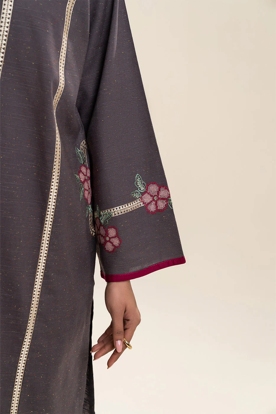 2 PIECE EMBROIDERED MULTI NEPS SUIT (PRET) - Image 6