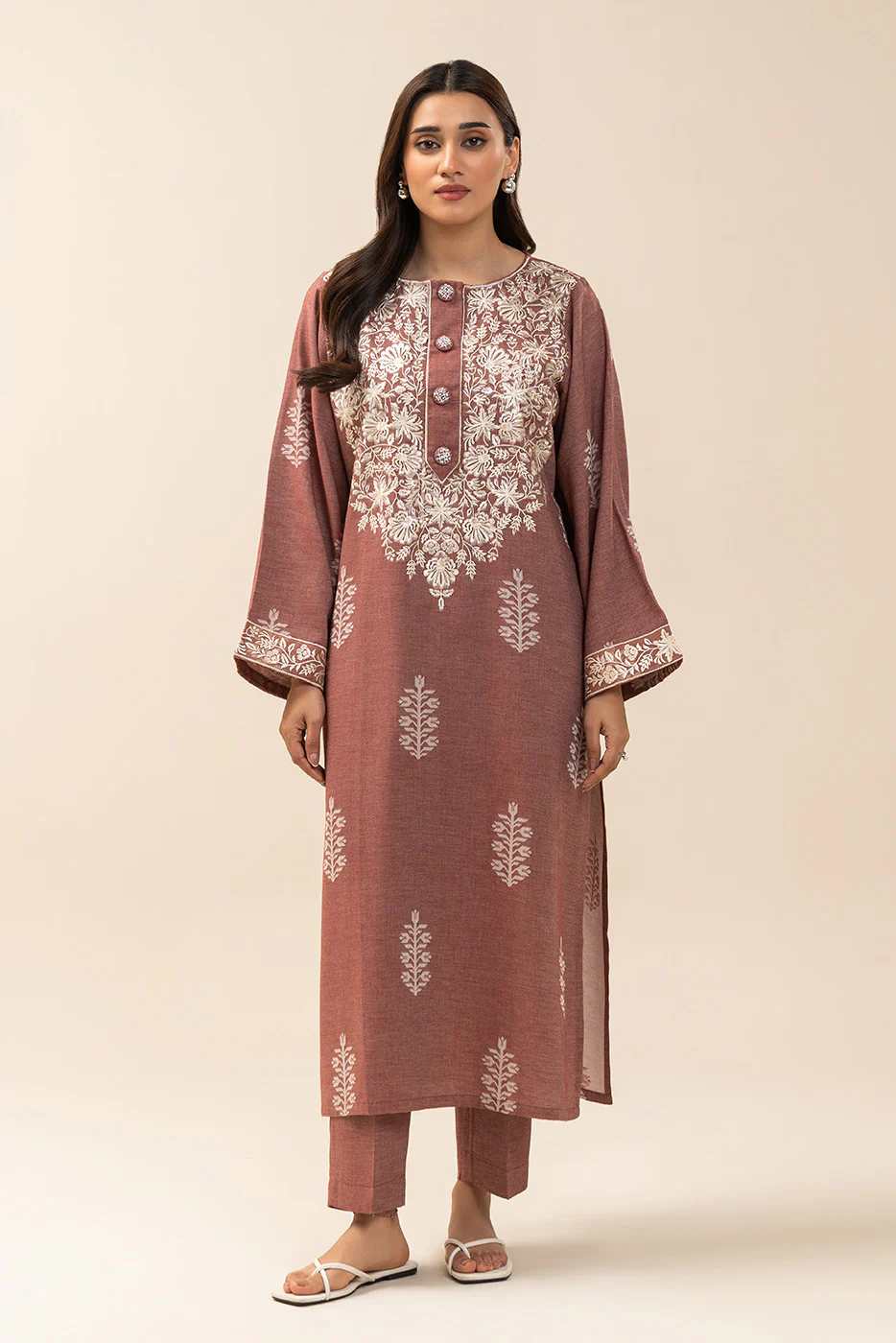 2 PIECE EMBROIDERED KHADDAR SUIT (PRET) - Image 2