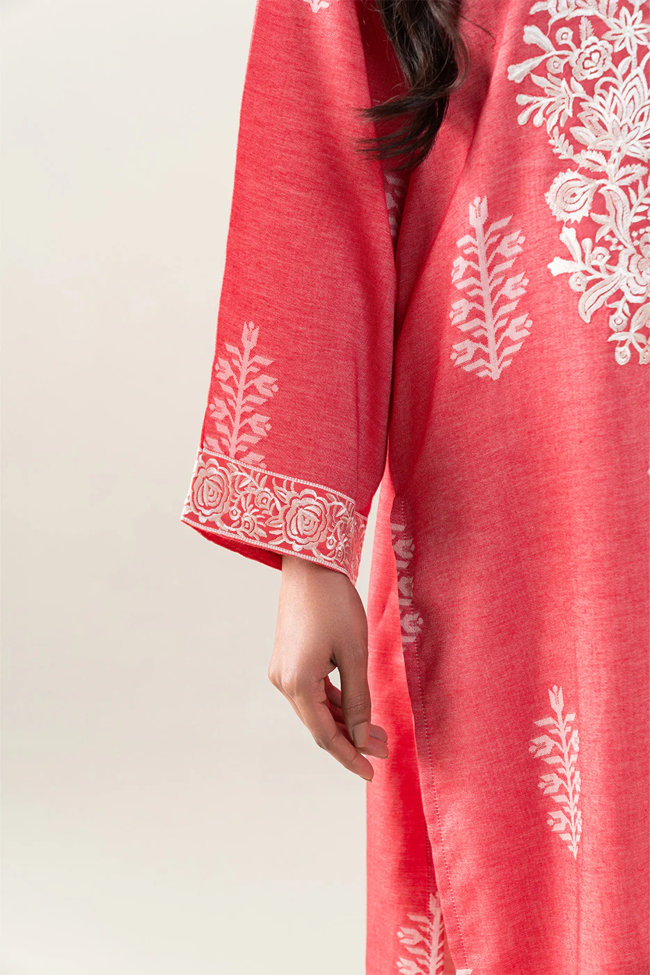 2 PIECE EMBROIDERED YARN DYED SELF JACQUARD SUIT (PRET) - Image 6