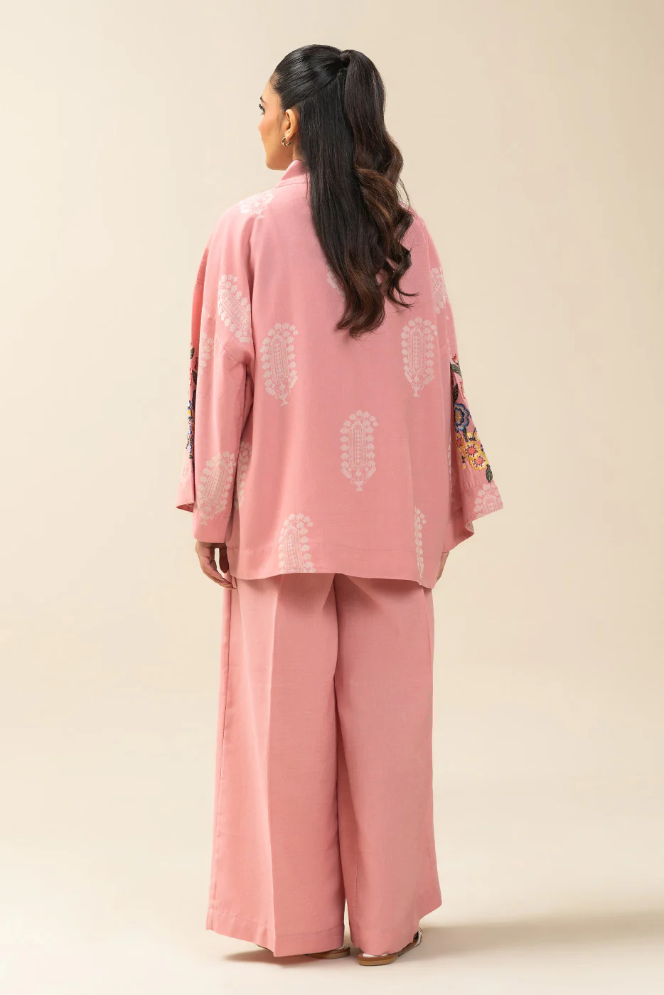 2 PIECE EMBROIDERED SELF JACQUARD SUIT (PRET) - Image 3