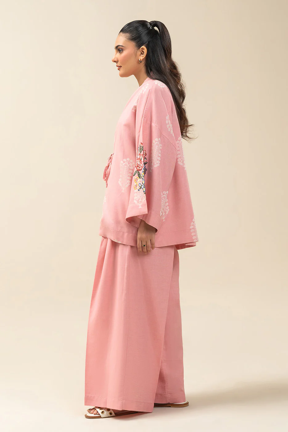 2 PIECE EMBROIDERED SELF JACQUARD SUIT (PRET) - Image 4