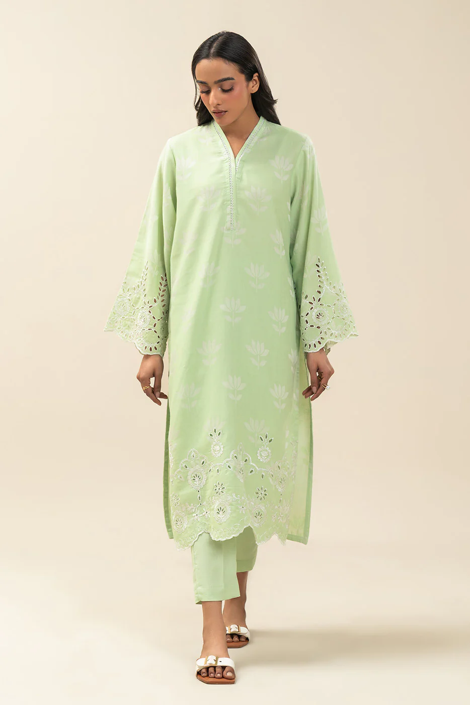 EMBROIDERED SELF JACQUARD SHIRT (PRET) - Image 2