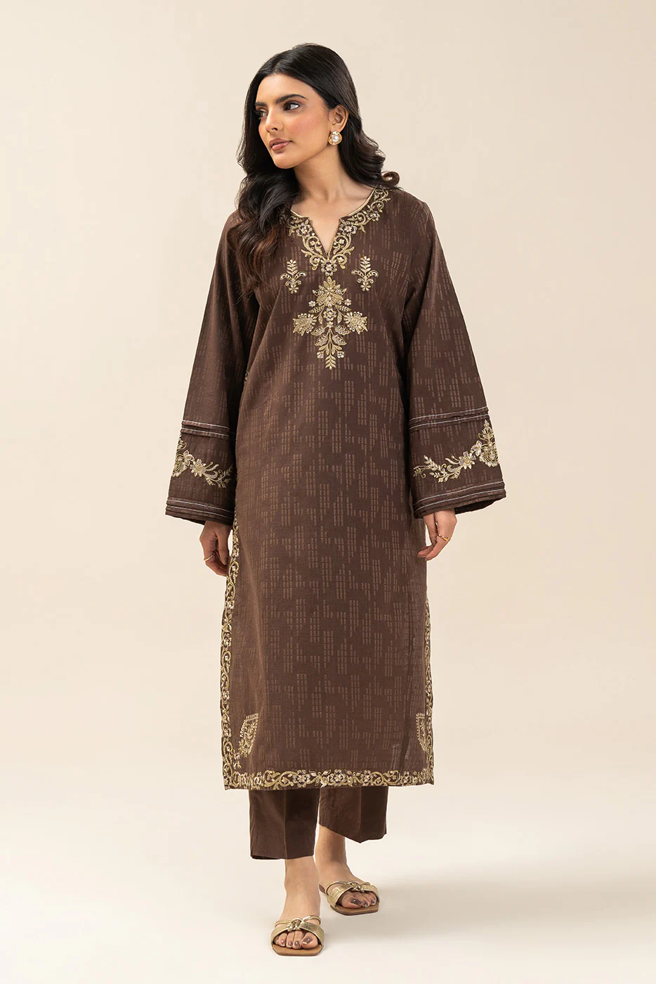 2 PIECE EMBROIDERED KHADDAR SUIT (PRET) - Image 2