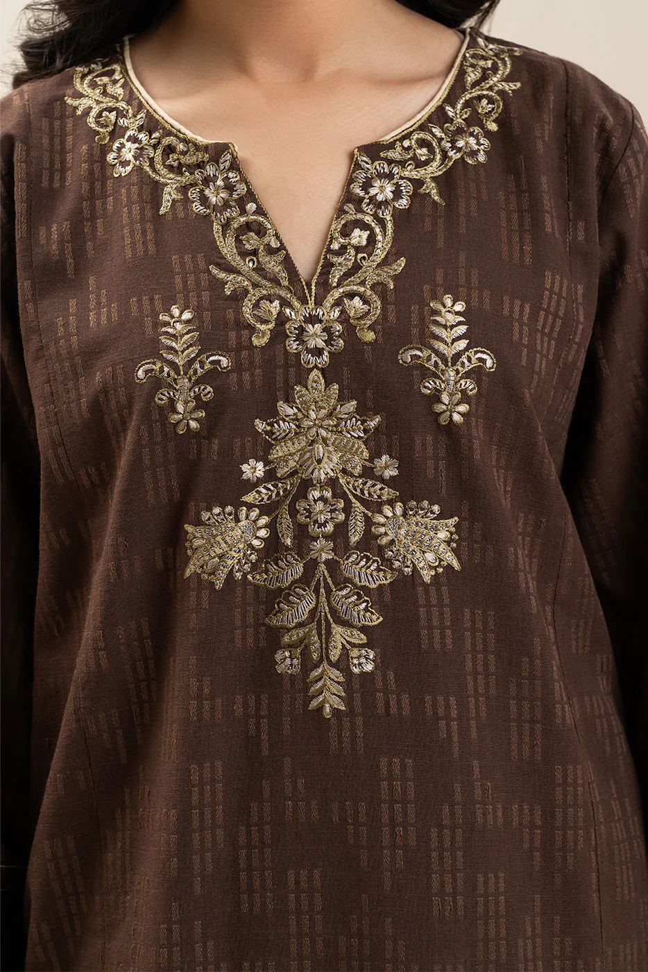 2 PIECE EMBROIDERED KHADDAR SUIT (PRET) - Image 6