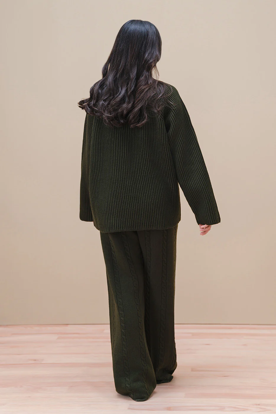 CABLE-KNIT WIDE LEG TROUSER - Image 4