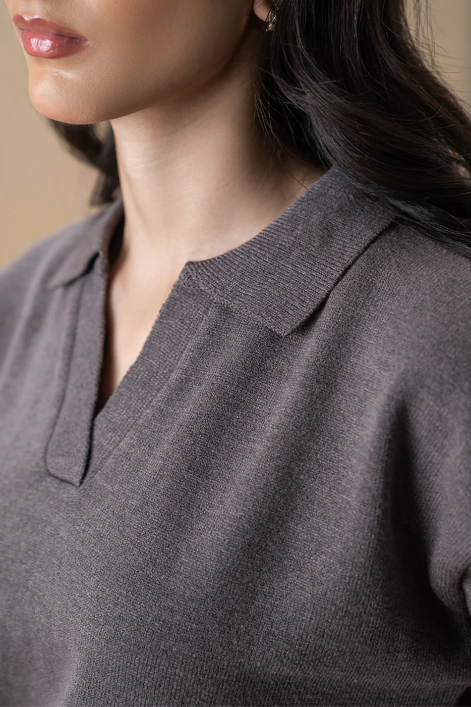 COLLAR WITH V-NECK PULLOVER - Image 5
