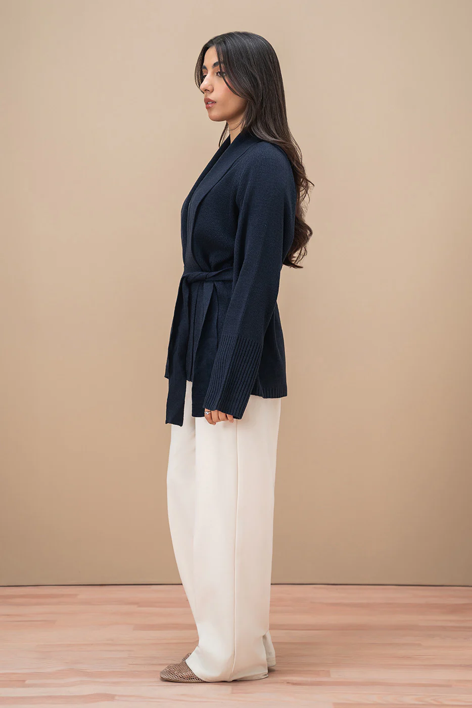 SHAWL COLLAR BELT SHRUG - Image 4