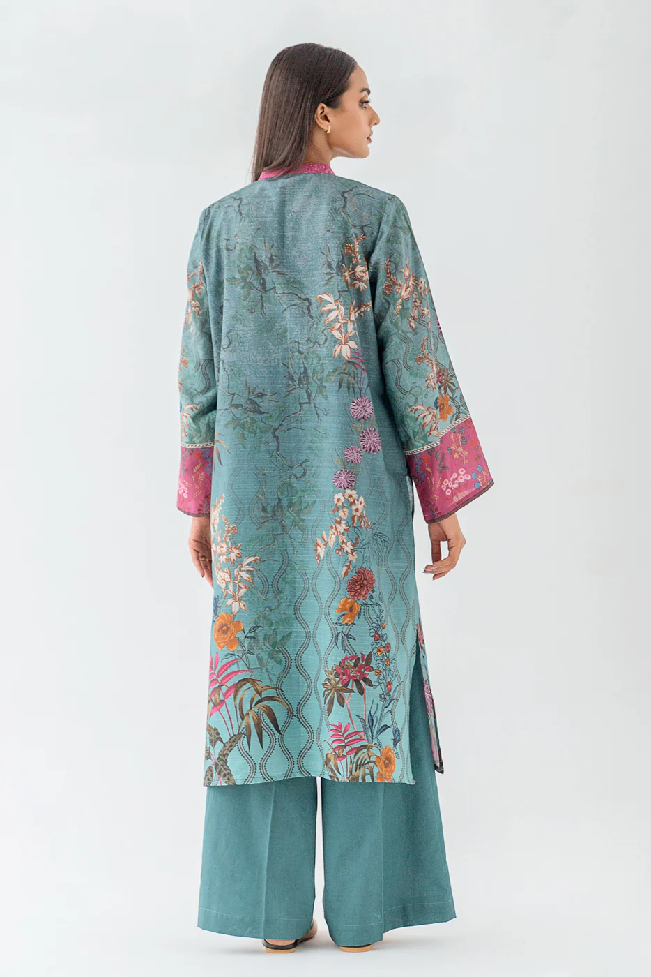 1 PIECE - PRINTED KHADDAR SHIRT - FROSTY PATIO (UNSTITCHED) - Image 3
