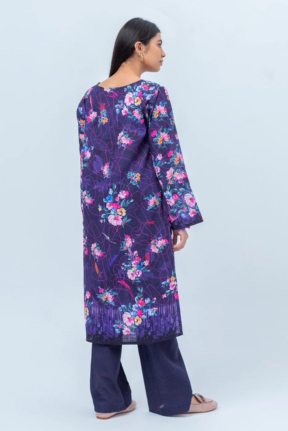 1 PIECE - PRINTED KHADDAR SHIRT - MAJESTIC VIOLET (UNSTITCHED) - Image 2
