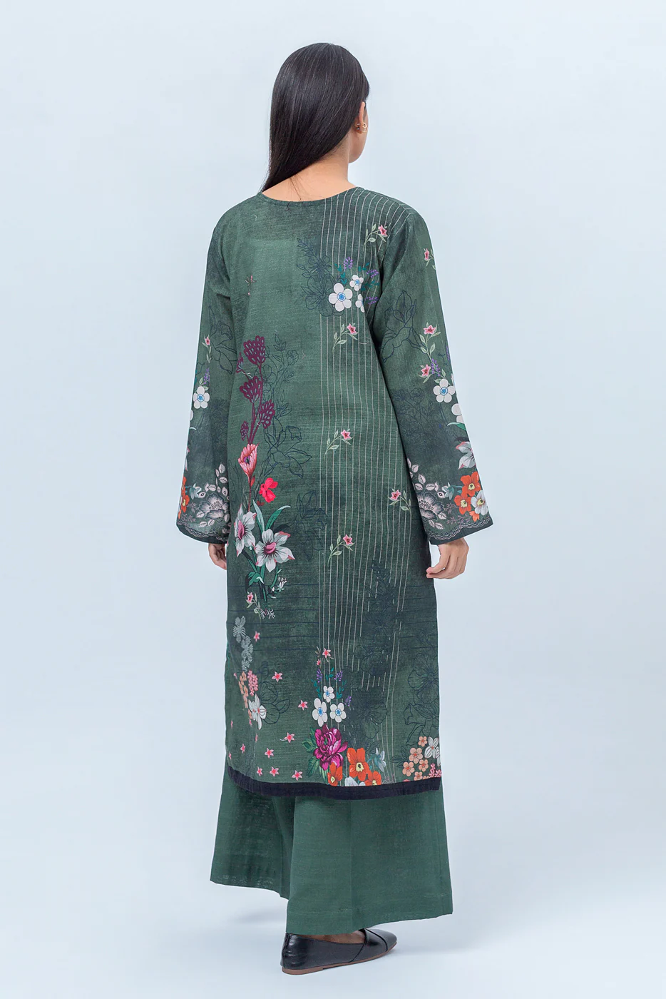 1 PIECE - PRINTED KHADDAR SHIRT - SMOKE PINE (UNSTITCHED) - Image 2