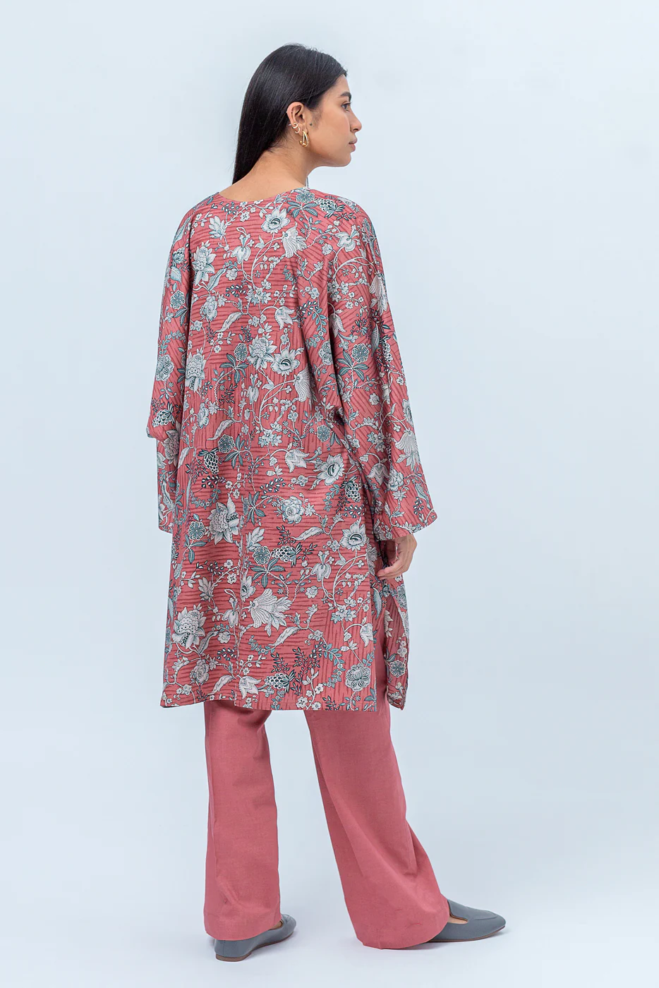 2 PIECE - PRINTED COTTON SATIN SUIT - ROSETTE GARDEN (UNSTITCHED) - Image 2