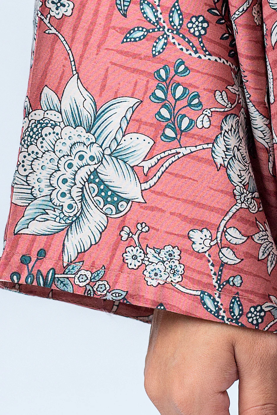 2 PIECE - PRINTED COTTON SATIN SUIT - ROSETTE GARDEN (UNSTITCHED) - Image 3