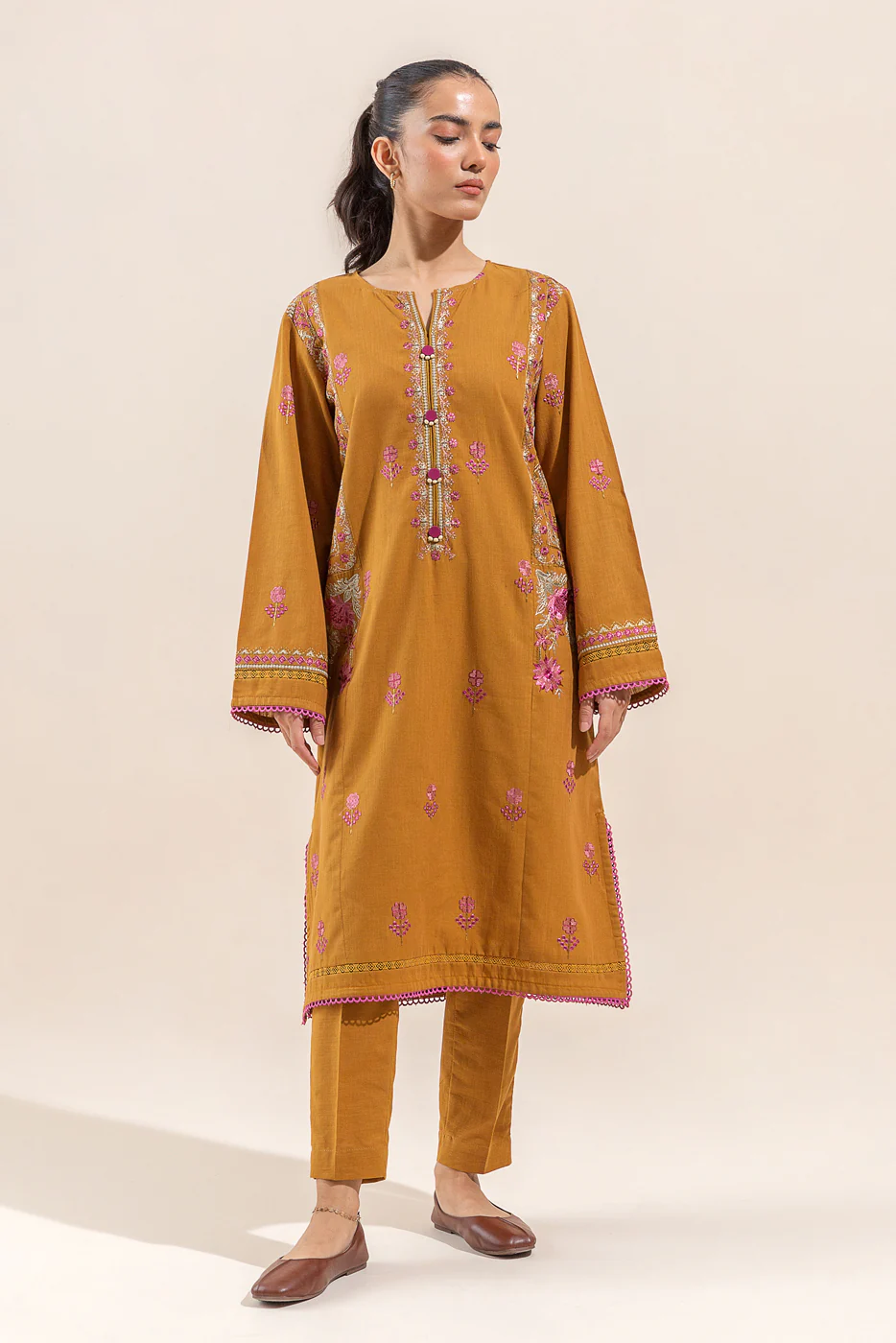 2 PIECE - EMBROIDERED KHADDAR SUIT - GLAZING AURA - Image 2
