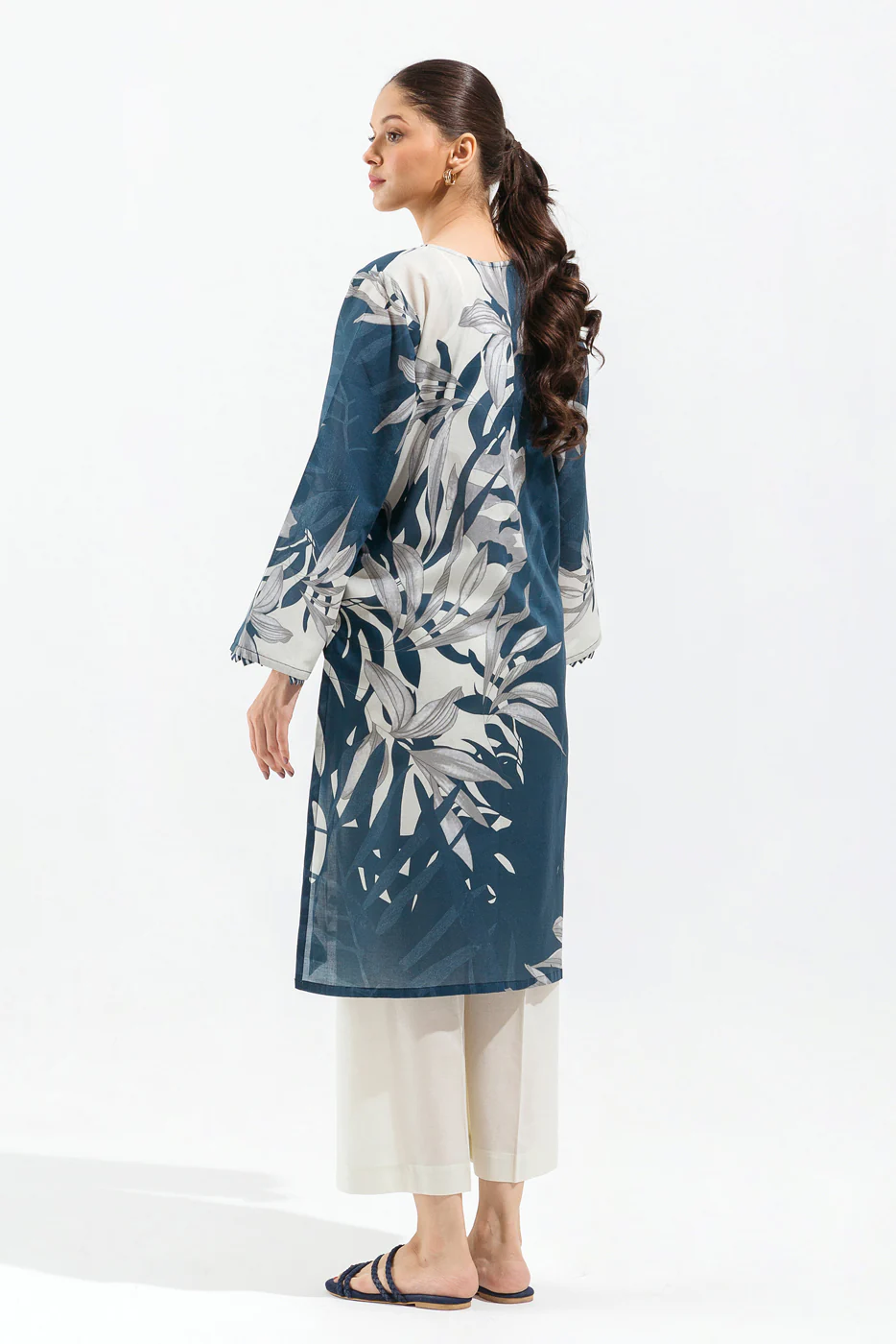 1 PIECE PRINTED LAWN SHIRT - AEGEAN PALMS (UNSTITCHED) - Image 2