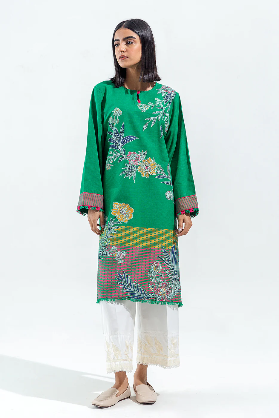 PRINTED SLUB KHADDAR SHIRT (PRET) - Image 2