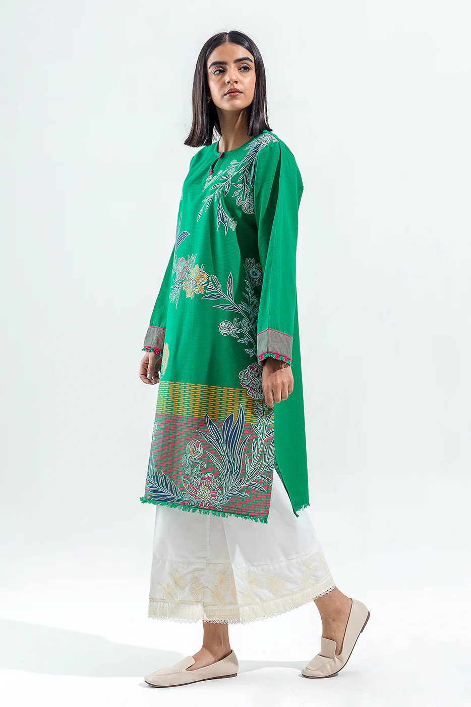 PRINTED SLUB KHADDAR SHIRT (PRET) - Image 3