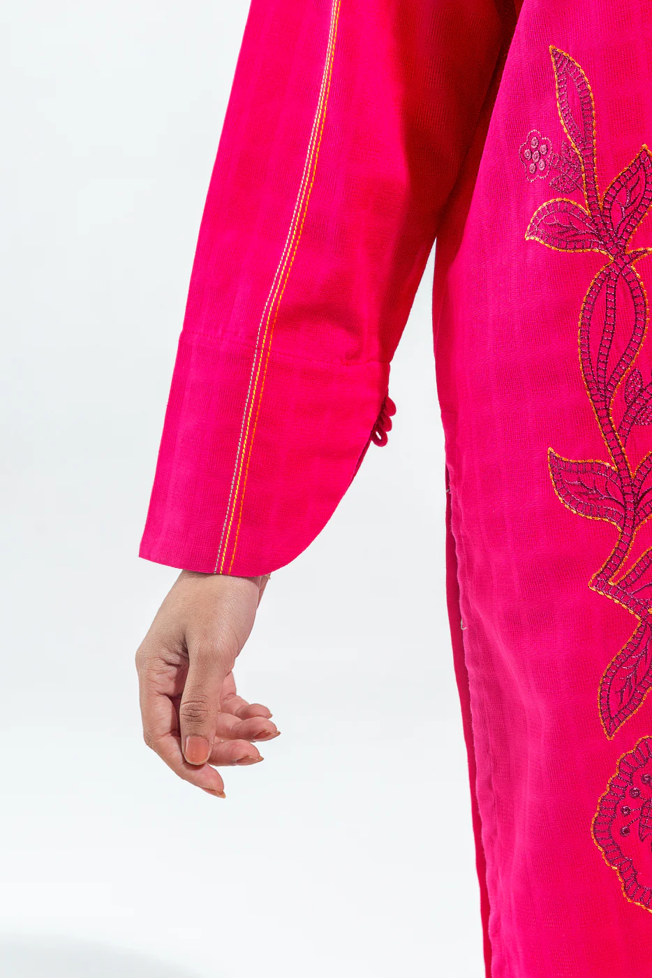 EMBROIDERED DOBBY SHIRT (PRET) - Image 5