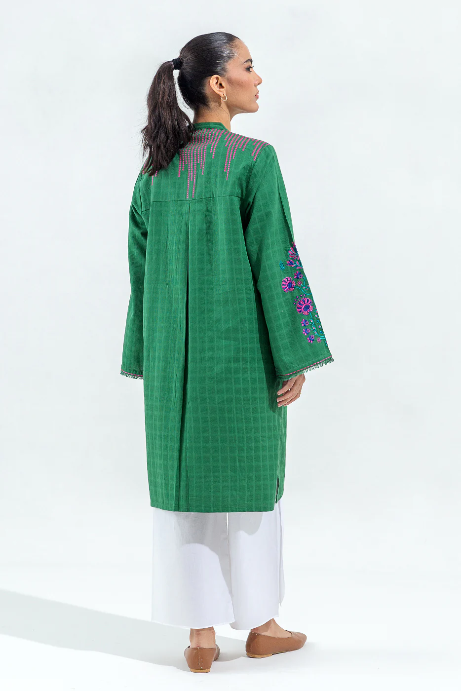 EMBROIDERED DOBBY SHIRT (PRET) - Image 3