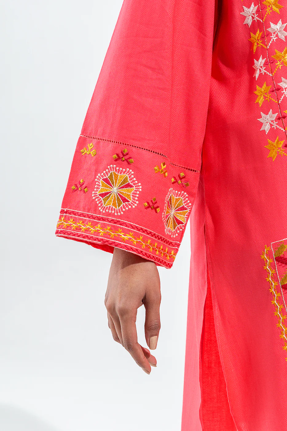 EMBROIDERED SELF JACQUARD SHIRT (PRET) - Image 4